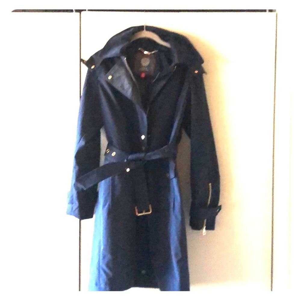 Vince Camuto hooded trench raincoat